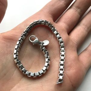 Tiffany & Co Silver Venetian Box Chain Bracelet